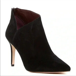 Enzo Angiolini Ruthely Black Suede Pointy Toe Boots Booties Sz 7.5